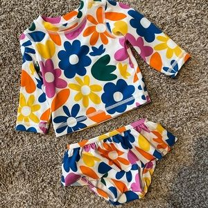 Baby Flower Rashguard Bikini